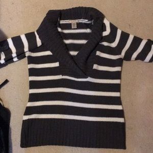 XL Charcoal and white striped sweater.
